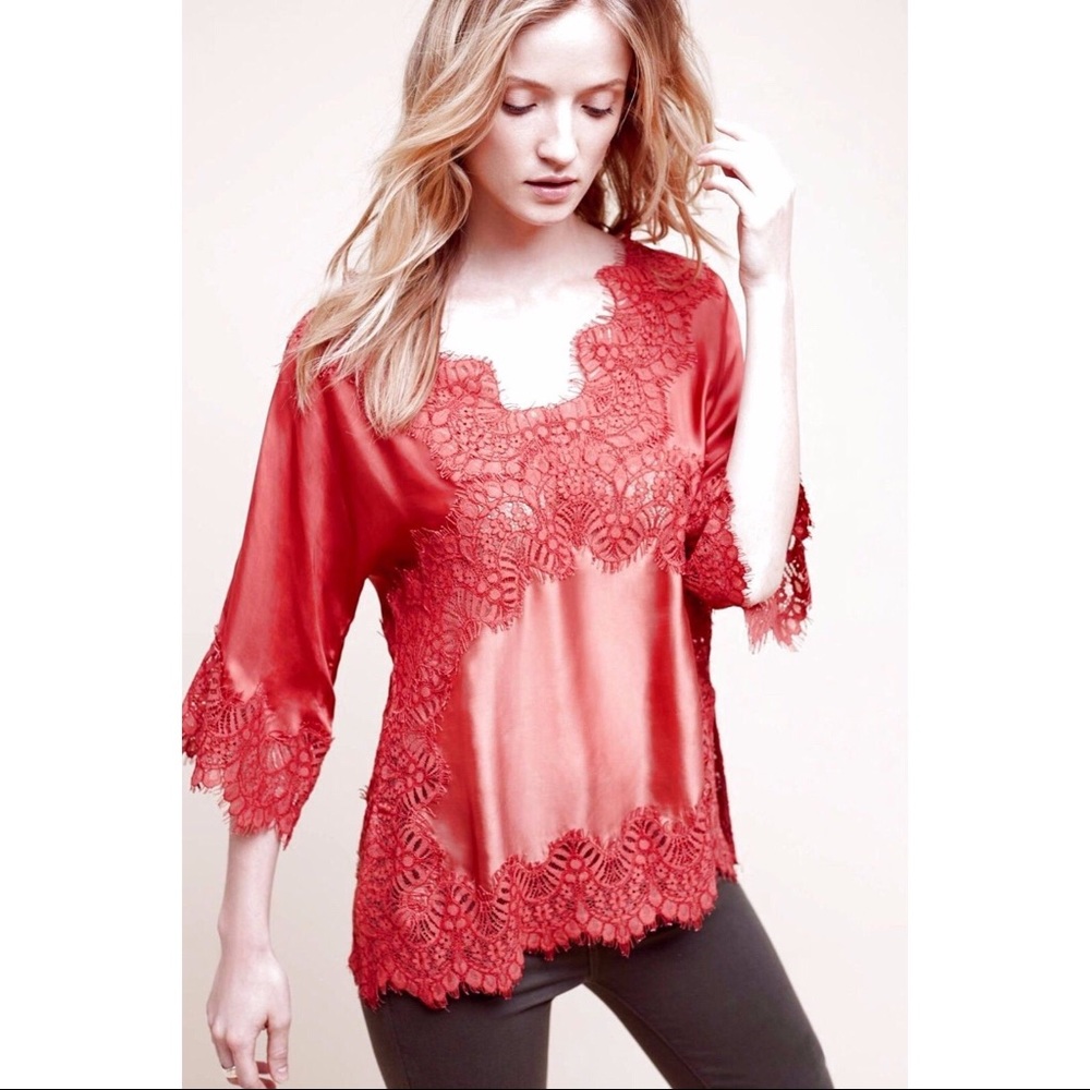 Moulinette Soeurs Lace Bell Sleeve Blouse